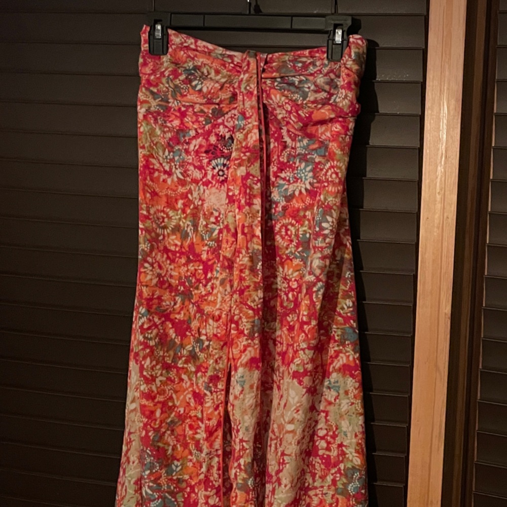 Xhilaration Red and Pink Floral Maxi Skirt